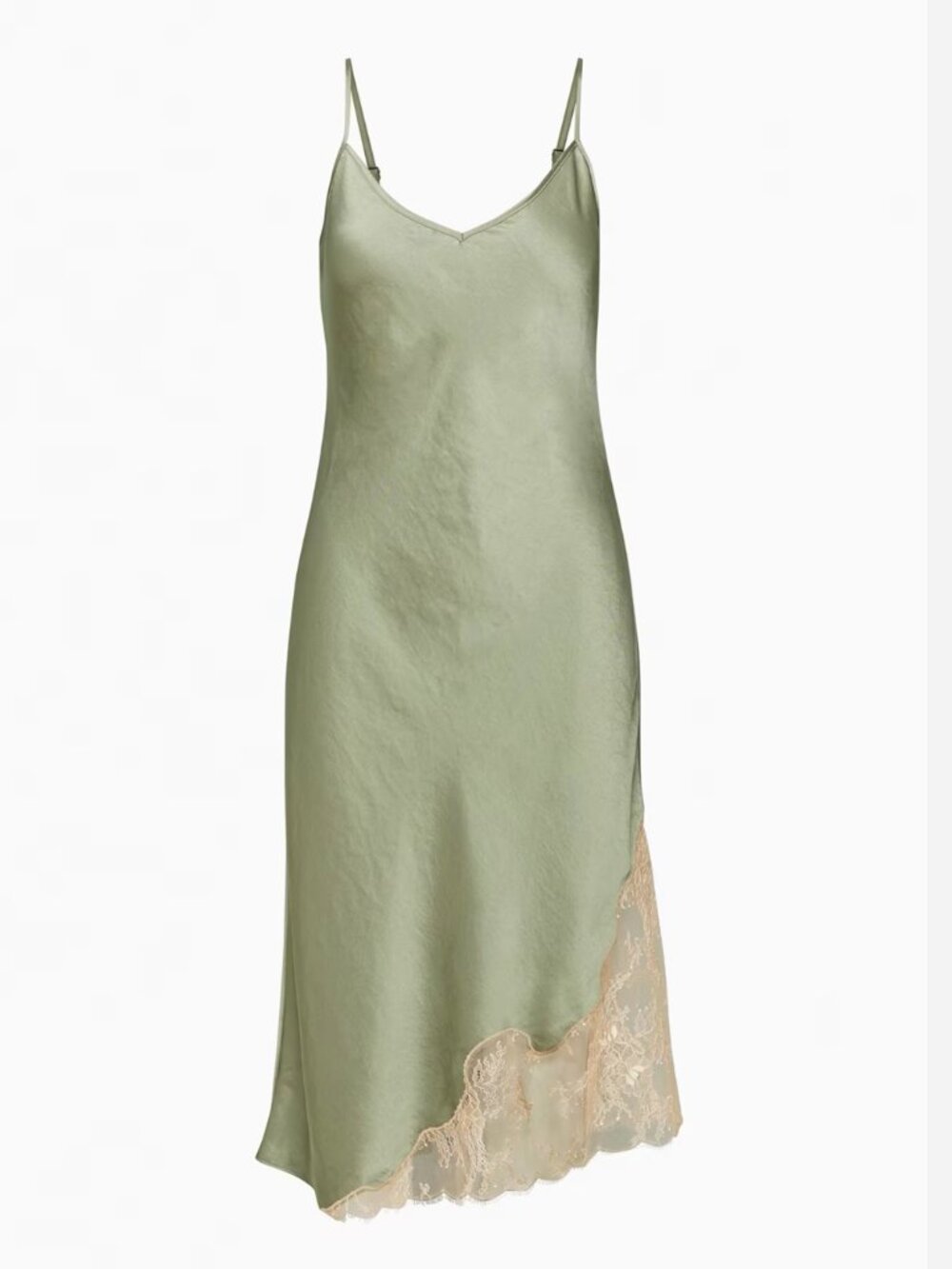 Aritzia Wilfred Sonnet Satin Dress (Bitter Sage)